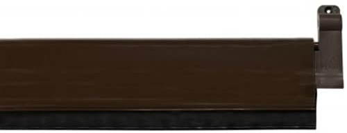 Tira aislante con labio de CAUCHO .Burlete bajo puerta basculante de aluminio 93cm (Marrón) aislante de labio de caucho flexible, Instalación interior y exterior mediante tornillos a la placa base.