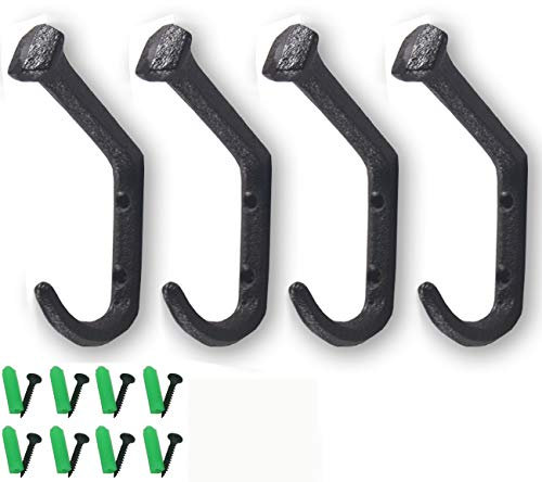 Tinsow 8 x Kleiderhaken zur Wandmontage, rustikales Bauernhaus, Gusseisen, Handtuchhalter (8)