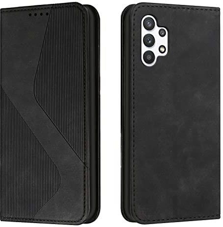 NEXCURIO Handy Hülle für Samsung Galaxy A13 4G Handyhülle mit Kartenfäch Klapphülle Klappbar Schutzhülle Leder Flip Wallet Case Cover Tasche Handytasche Stoßfeste - Schwarz