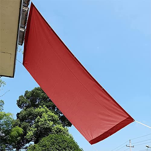 CHBIN Malla Sombreo Toldo Vela 2x2M 95% de Protección UV Impermeable Toldo Parasol de poliéster Libre Kit de Fijación para La En Garden Patio Jardín Balcón, Rojo Oscuro, 22036