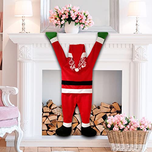 Kletternder Weihnachtsmann,Hängend Weihnachtsmann Dekoration mit Klettverschluss,Weihnachtsmann-Plüschpuppe für Weihnachten,Garten,Dachdekoration (S)