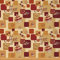Kaffeezeit Stoff Meterware Cupcakes Jahrgang Plaid Grid Möbelstoff Retro Geometrisch Coffee Bohnen Dekorationsstoff für Heimwerkerprojekte Wasserdicht Stoff 276x150cm Braun
