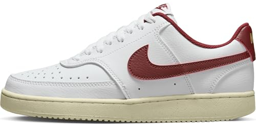 Nike Court Vision Low Women's Basketball Sneakers, Whitw/Wine, 7 UK