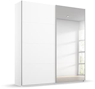 Rauch Möbel Beluga-EXTRA, Schwebetürenschrank, Farbe Weiß, Breite 180 cm | Kleiderschrank mit Schwebetüren, Schiebetüren, 2-türig, mit Spiegel, für Schlafzimmer, Kinderzimmer, Wohnzimmer, Garderobe
