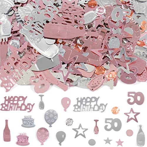 Konfetti 50 Geburtstag Deko,Tischdeko 50 Geburtstag Deko Rosegold,Konfetti Streudeko 50 Geburtstag Frauen,Partydekorationen
