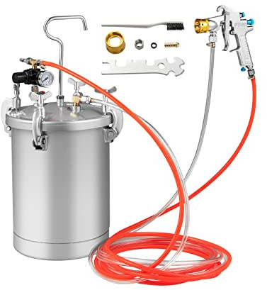 COSTWAY 15 L Spruzzatori di Vernice Alta Pressione, Serbatoio con Pistola a Spruzzo Regolabile, Flusso di Vernice e Volume d'aria, per Uso Commerciale e Domestico