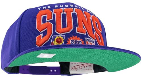 Mitchell & Ness NBA/HWC Champ Stack Baseball Snapback Cap - Phoenix Suns, Lila, 100% Polyester, verstellbar, Herren, Frauen, Kinder, Unisex, Frühling, Sommer, Herbst, Winter