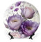 Gokays Piatti decorativi, acquerello fiori viola pittura primaverile piatto in ceramica piatto da casa oscillante con espositore decorativo da appendere alla parete per soggiorno, sala da pranzo,