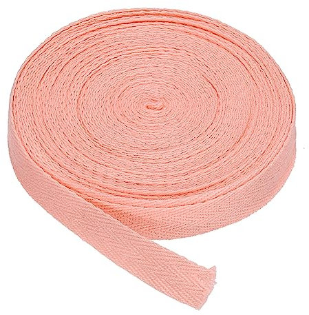 PATIKIL Baumwollband Baumwolle Gurtband 15mm x 9m, Schrägband Baumwoll Nahtband Köperband Saumband Einfassband Stoffband Webband zum Nähen für DIY Basteln Stricken Verpackungen, Rosa