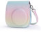 Leebotree Caméra Housse Compatible avec Appareil Photo Instantanés Instax Mini 12 11, Pochette Caméra Sacoche Rangement Protection Cuir PU Lisse avec Bandoulière et Poche Intégrée (Rainbow Brillant)