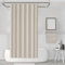 Chenbing Art Rideau de Douche Extra Long 95x220cm Beige - Imperméable, en Polyester, Lavable en Machine - Pour Salle de Bain, Maison, Hôtel - Avec Crochets