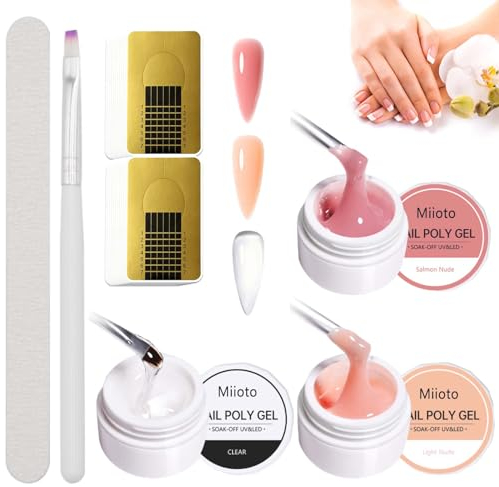 Gel Constructor Uñas, Gel Solido Uñas, Gel de Uñas, Gel para Uñas, Builder Gel Uñas, Gel de Construcción para Uñas, Gel Uñas, para Fortalecedor y Decoración, Transparente + Nude + Rosa (8ml*3 )