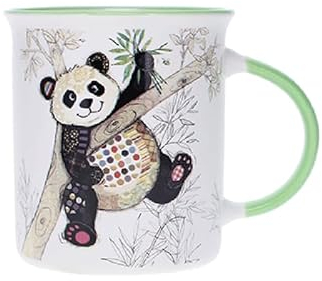 Kiub Mug avec des animaux - motif panda sur sa branche - matière porcelaine fine - contenance 320ML