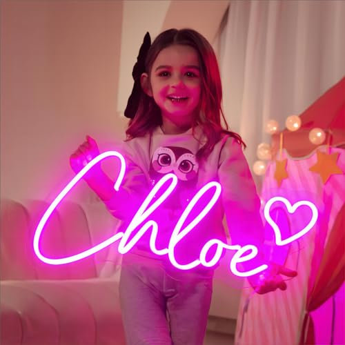 Enseigne Lumineuse Neon Personnalisable,Professionnel Personnalisé LED Prenom Neon Sign Pour Décoration Murale Chambre Club Bar Fête d'anniversaire LOGO néon personnalisé sur le mur