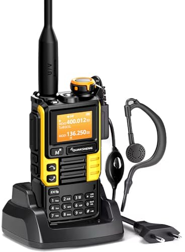 Quansheng UVK5(99) Am/FM/DTMF Walkie-Talkie 200CH 20-1000MHZ Walkie-Talkie NOAA Weather Forecast with Flash Copy Frequency Tpye-C LCD Display for Hiking Camping Travel Two-Way Radio (Yellow)