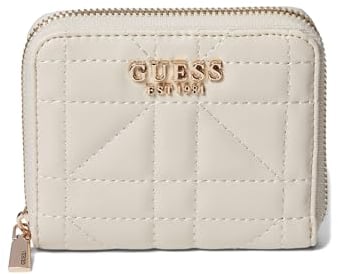 GUESS Damen Assia Around Small Zip Wallet Bifold, Stein, Einheitsgröße