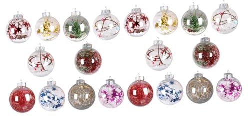 Ciieeo 20 STK Runde Kugel Abschlussballdekorationen Heimdekorationen Christbaumschmuck Kugeln Hängende Weihnachtskugel Glitzerkugel-anhänger Erde Dekorationen Weihnachten