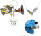 ChAusa 2 Stück Schlüsselanhänger, Hedwig Taube Halskette, Schlüsselanhänger Geschenk Merchandise Heart Keychain für Mädchen, Teenager, Geburtstag(A)