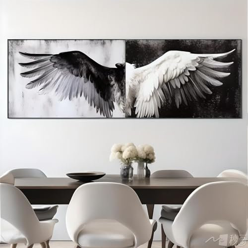 Engelsflügel Diamond Painting Groß XXL 120x60CM, DIY 5D Diamanten Painting Weiß Diamond Painting Erwachsene Kinder, Diamand Art Strass Stickerei Paintings Set, Zimmer deko Wohnzimmer, Geschenk