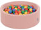 KiddyMoon Rund Bällebad Bällepool 90X30cm/200 Bälle ∅ 7Cm Ballgruben Für Babys Spielbad Kleinkinder, Zimtfarben:Gelb/Grün/Blau/Rot/Orange