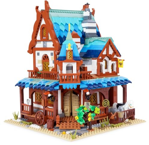 Oichy Bausteine Set, Modular Haus Bausteine Mittelalterliche Baukasten Straßenansicht Bausteine Kreatives Geschenk für Erwachsene und Kinder (1767 Stück)