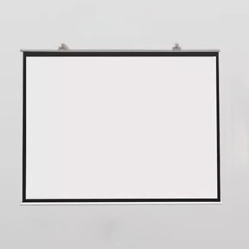 4:3 HD Manual Projector Screen, Portable Projector Screen 30/40/50/60/72 Inch, Wall & Ceiling Mounted Pull Down Manual Projector Screen Wrinkle-Free for HDTV/Sports/Movies/Presentations(White plastic,