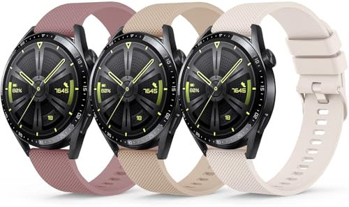 Oumida 3 Stück Armband für Huawei Watch GT 4 46mm Armband, 22mm Silikon Uhrenarmband, Hochwertiges Wasserdichtes Ersatzarmband