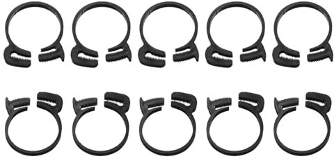 QUARKZMAN 10pz Fascette Stringitubo Regolabili Doppia Impugnatura Scatto Plastica 37.5-39.5 mm/1.48-1.56 Pollici Diametro Interno Regolabile Diverse Fascette per Tubi Cricchetto Casa, Nero