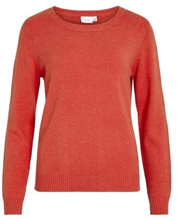 VILA Pull en Maille VIRIL - Col Rond Aurora Red XL Aurora Red XL