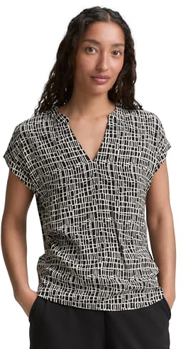 TOM TAILOR Damen 1046212 Bluse, 38117-Abstract Black Grid Design, 44
