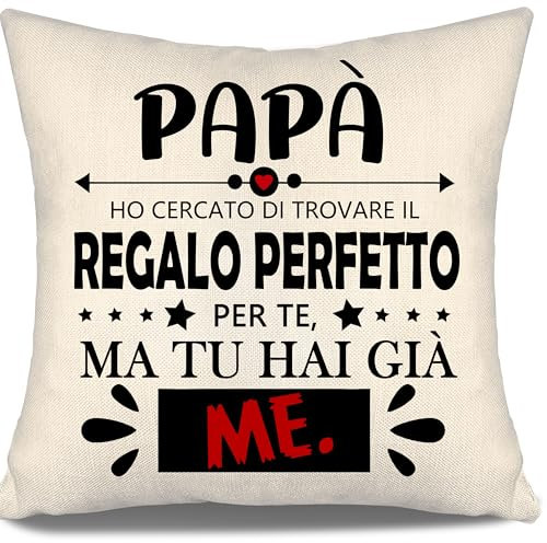 Aosumin Papà Ho Provato A Cercare il regalo perfetto per te ma tu hai già me Copricuscini per papà da Figlia Figlio Regalo divertente Compleanno Festa del Papà Regalo di Natale
