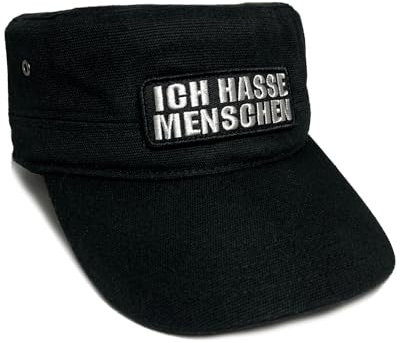 No Face No Name Military Cap Ich Hasse Menschen in schwarz I Unisex frei einstellbar I bestickter Patch I Army Basecap Snapback Kappe Mütze