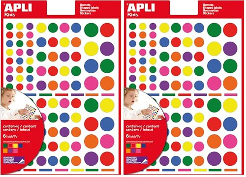 Apli kids 13240 - Pack de 6 feuilles de gommettes, multicolore (Lot de 2)
