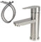 Minnhua Miscelatore Lavabo Bagno Acciaio Inossidabile, Rubinetto Bagno con Tubo Flessibile, Rubinetto Lavandino, Bidet Acqua Calda e Fredda (Argento)