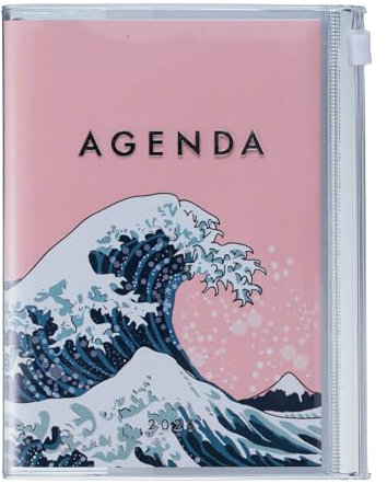 MARK'S 2025/26 Taschenkalender, A6 Japan / Wave // Pink: Von September 2025 bis Dezember 2026