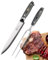 Taylors Eye Witness Quantum Pakka Wood Fork & Carving Knife Set - 2pc Sharpe, Premium High Hardness Exotic Super-Steel Core, Between 66 Premium Steel Alloy Layers, Damascus Hamaguriba Grind Profile.