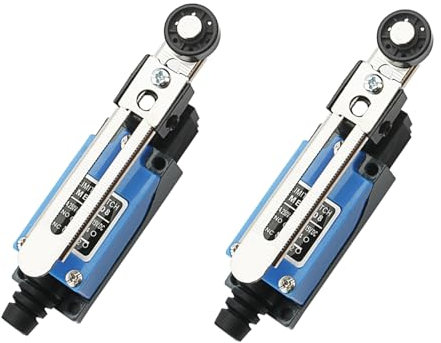 Lot de 2 interrupteurs de fin de course ME-8108 réglables IP65 étanches à levier à rouleau NC-NO CNC