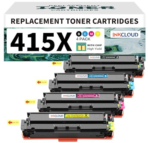 415A 415X Toner (Mit Chip) Kompatibel für HP 415X 415A Multipack Color Laser-Jet Pro MFP M479fdw M479dw M479fdn M479fnw M454dw W2030X W2031X W2032X W2033X (Schwarz Cyan Gelb Magenta, 4er Pack)