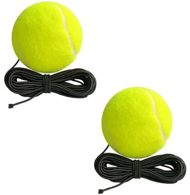2Pcs Tennis Practice Training Ball With Self-Study Elastic String - Durable Trainer Replacement for Beginner Single Player