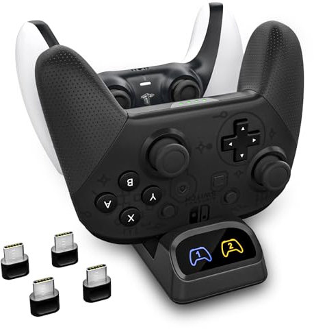 Switch Controller Charging Dock, Fast Charging Switch Controller Charger Compatible with Xbox Series X/S, Pro, PS5 Controller and Third-Party Type-C Port