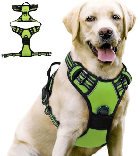 MEIION TrueSafe Anti Zieh Hundegeschirr fr Mittelgroe und Groe Hunde, Anti-Zug Brustgeschirr, Verstellbar, No Pull Atmungsaktiv mit Reflexstreifen, Sicheres Hundegeschirr