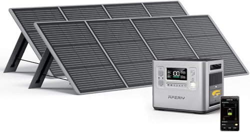 AFERIY Generateur Electrique Portable 2400W avec 2x Panneau Solaire 200W, Station Electrique avec Panneau Solaire Portable 200W, Batterie Nomade 2048Wh, Generateur Electrique pour Camping, RV