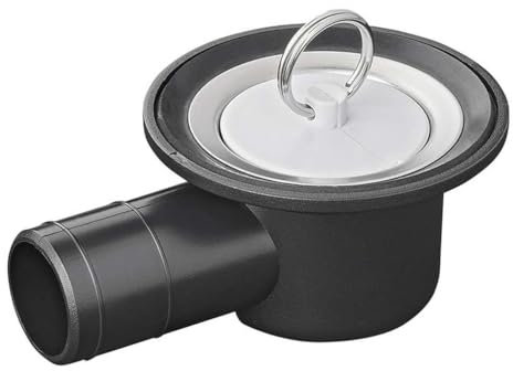 Multibros Siphon abgewinkelt Ø39 mm – Spülenabfluss für Wohnmobil, Wohnwagen & Boot | Passend für Abwasser-Rohrsystem | Mit Edelstahl-Spülbeckenfilter, Stopfen & Dichtungen | 100% wasserdicht
