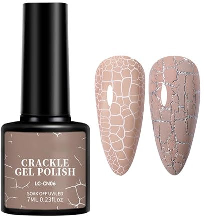 7ml Nail Paint Bottle – Finish, Bold Tone Lacquer | Peel-Off Crackle Effect, Multi-Layered Gel Colors with Salon Inspired Beauty, Girls’ Prom Prep, At-Home Styling Sessions