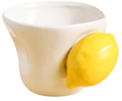 Baoblaze -Kaffeetasse, handbemalte Tasse, tragbar, kreativ, dekorativ, Teetasse, Frühstückstasse für Bar, Küche, Camping, Hotel, Tisch, Zitrone