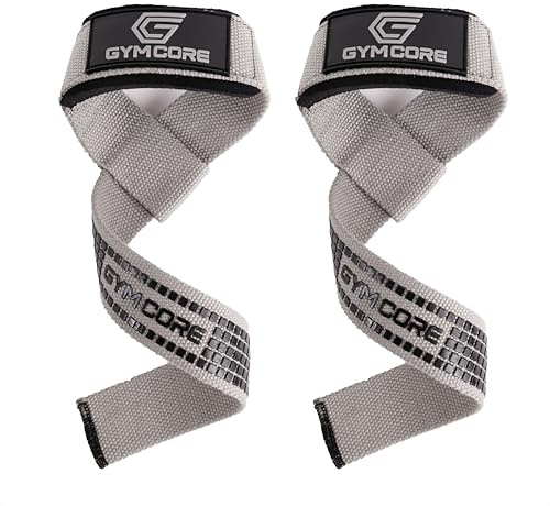 GYMCORE Weight Lifting Straps - Non-Slip Gym Straps for Deadlifts, Powerlifting, Strength Training - Durable Cotton, Padded Wrist Support, Secure Fit for Men & Women