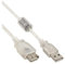 InLine 20031 Cavo USB 2.0, Prolunga, Type A, Maschio/Femmina, con Ferrite, 1M Trasparente
