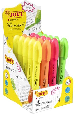 Marcador de cera gel jovi fluorescente expositor de 20 unidades colores surtidos