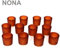 NoNa 12er Set 6 cm Teelichtglas Glas Orange Terrakotta Kerzenglas Windlicht Kerzengläser