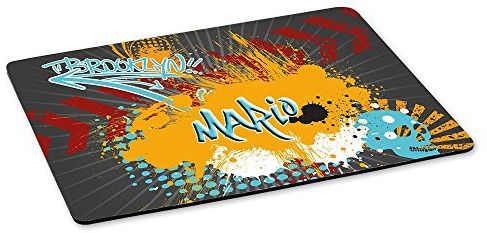 Eurofoto Gaming-Mousepad mit Namen Mario und schönem Graffiti-Motiv - Gamer-Mousepad | Mausmatte | Mauspad